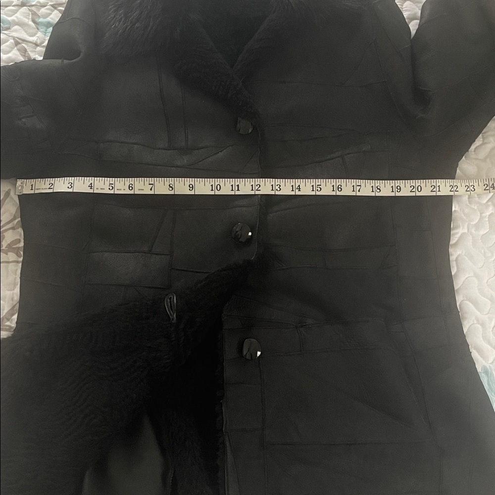 Jean Guise Tamara A.S. 100% Lambskin Elegant Black Women's Coat Jacket Size 14 - Picture 11 of 13